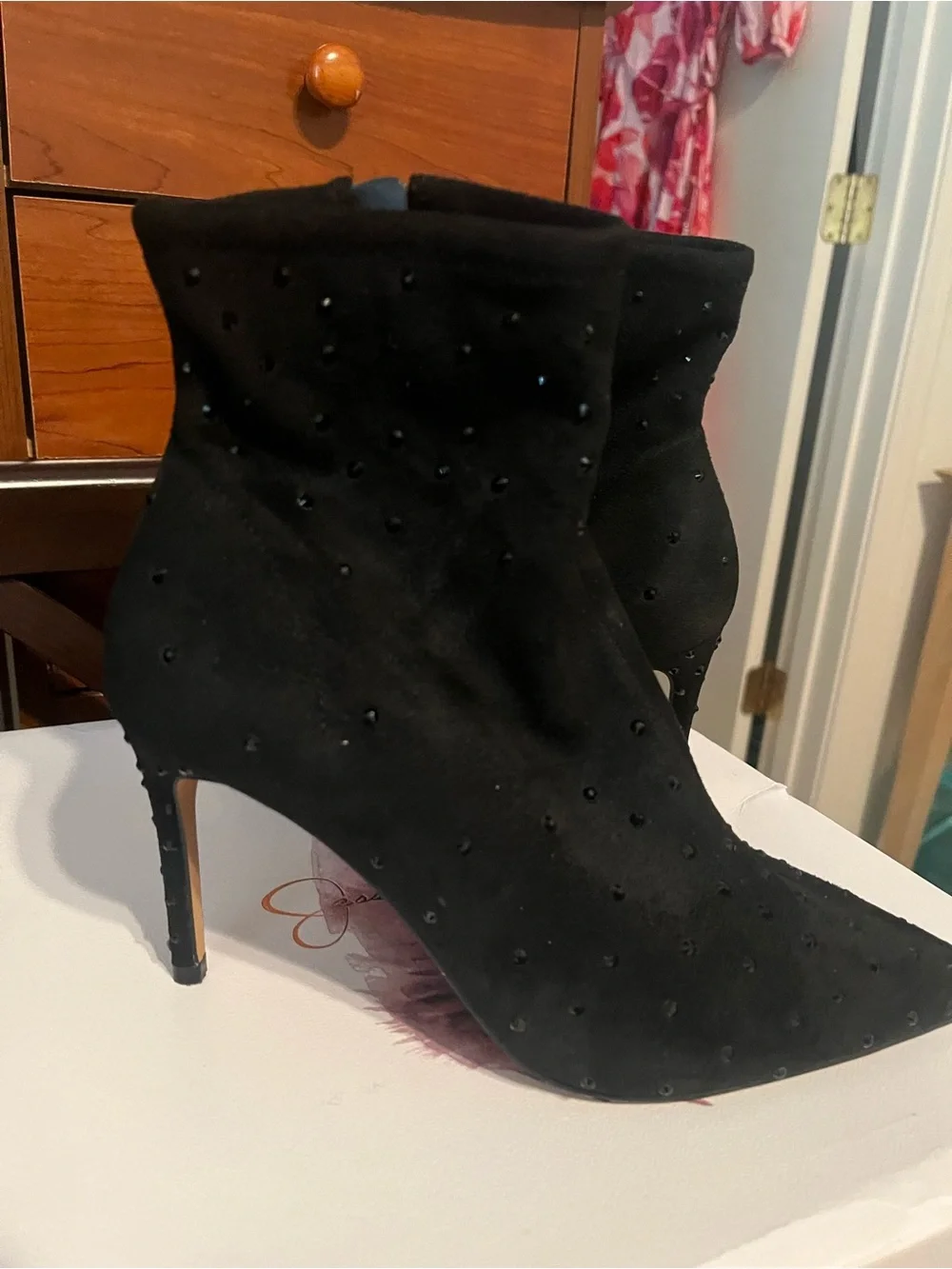 Jessica Simpson Semaja2 Rhinestone Pointed-Toe Ankle Boots New in Box!